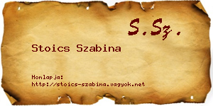 Stoics Szabina névjegykártya