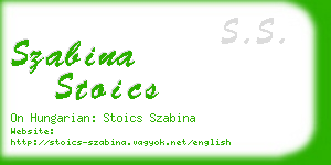 szabina stoics business card